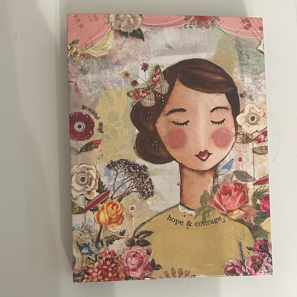 Charming Floral Mixed Media Art Canvas